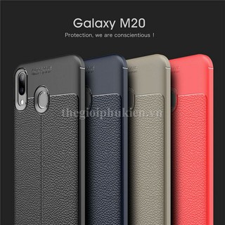 Ốp lưng SamSung Galaxy M20 silicon giả da, chống sốc Auto Focus - Giá rẻ