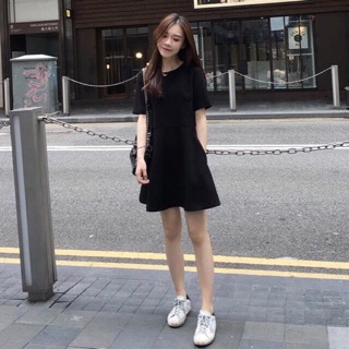 Đầm Dress Nữ Ulzzang đen ( Ảnh thật)