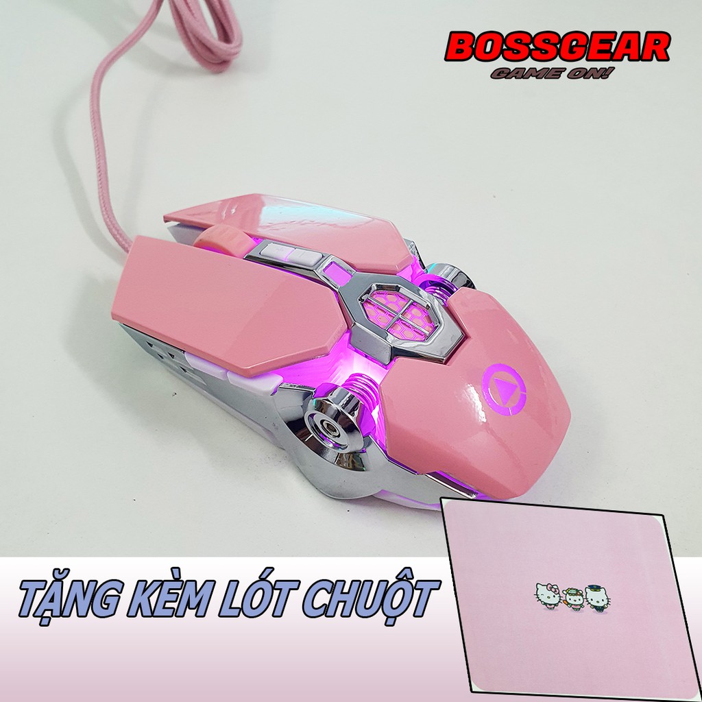 Chuột GAming Langtu G30S Màu Hồng ( Pink mouse , LED 7 màu)