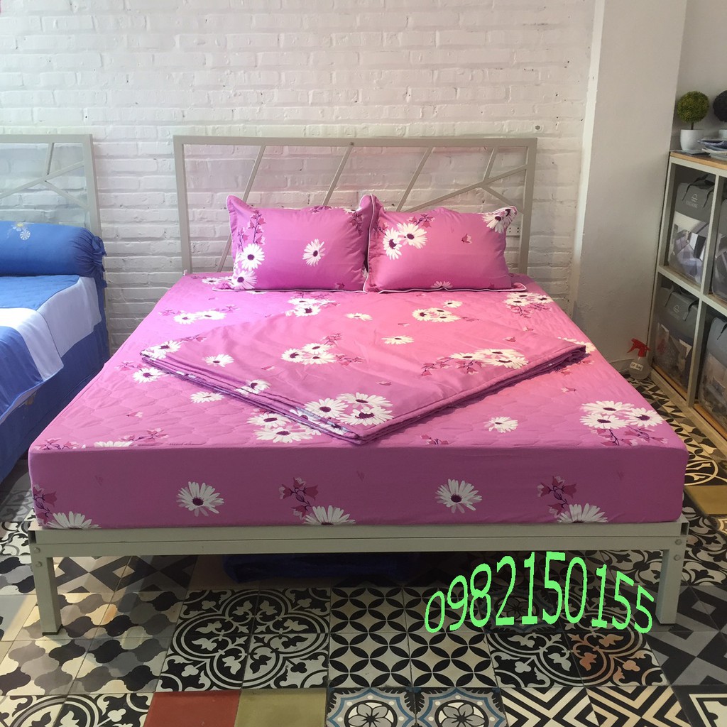 Bộ chăn ga  gối cotton Sông Hồng