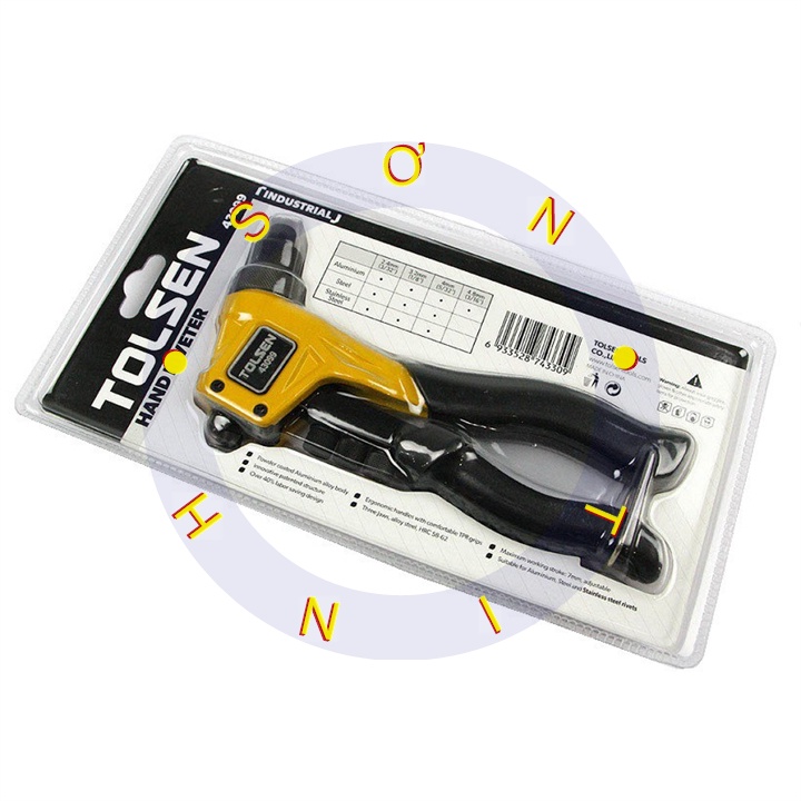 Kềm Bấm Rive 190MM TOLSEN 43099 Tán, rút đinh Rive bằng nhôm, inox