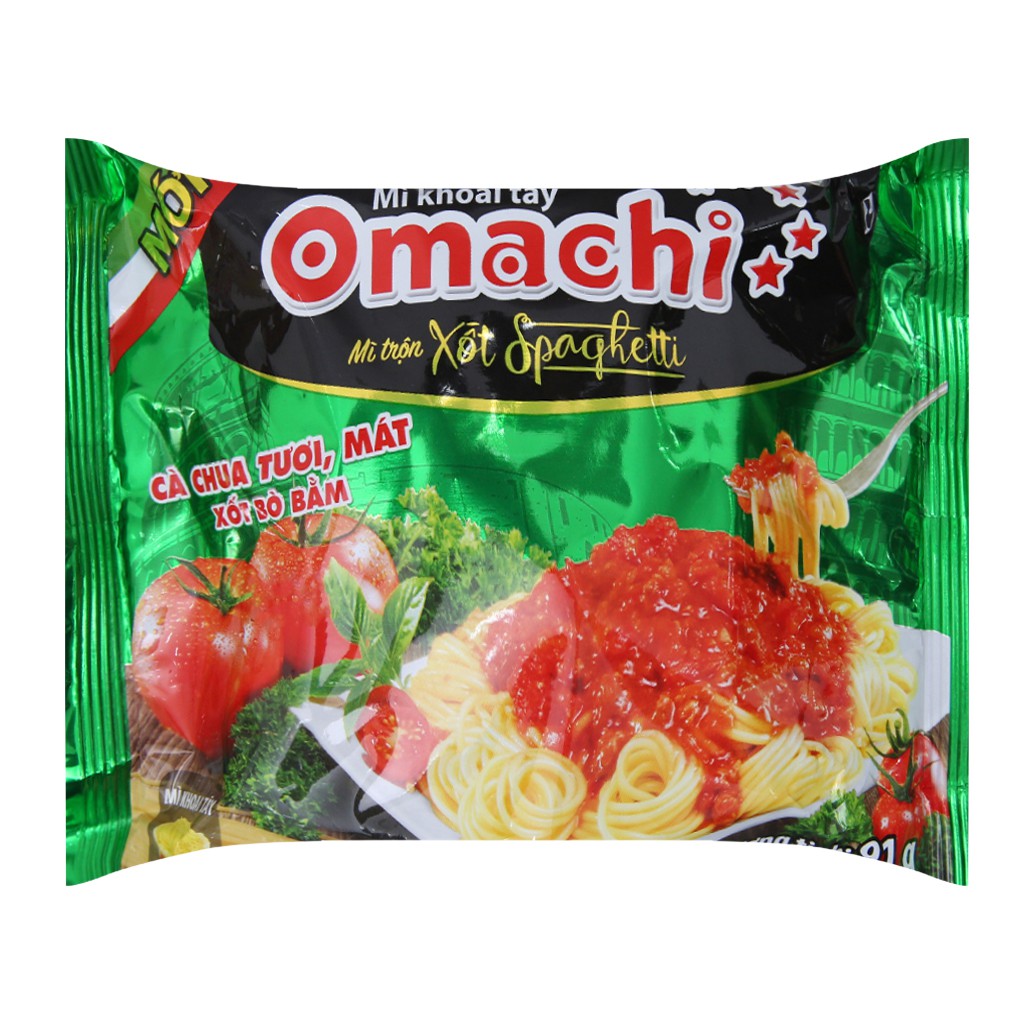 Thùng mì trộn Omachi xốt Spaghetti gói 91g