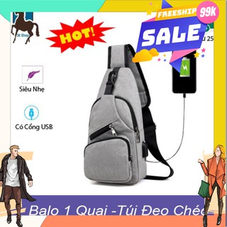 Balo 1 Quai Túi Đeo Chéo Nam có khe cắm sạc Thời Trang Cao Cấp