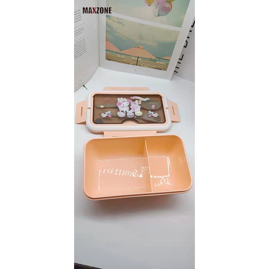 Hộp Cơm Trưa Hai Tầng Sức Chứa Lớn Hình Cinnamoroll My Melody Kuromi Anime Sanrioed Kèm Dao Nĩa Cho Học Sinh