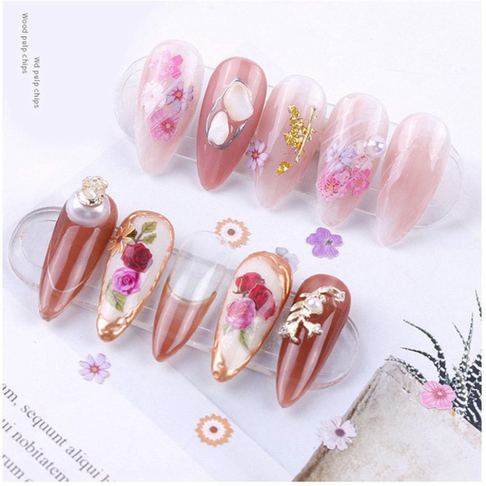 Hoa giấy nail 3D - Hoa giấy trang trí móng tay đắp ẩn theo phong cách Hàn Nhật (lẻ 1 hủ)