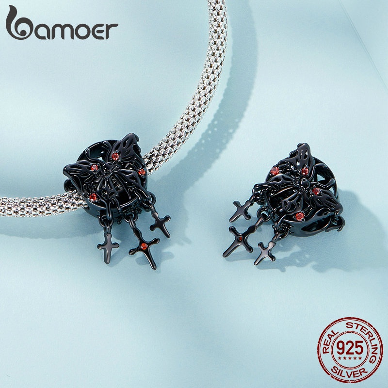 BAMOER Hạt Bạc 925 Biểu Tượng Celtic Gothic Treo Vòng Tay Và Vòng cổ Diy