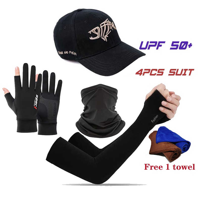 Mới Bộ 4 Món Nón Khăn Tắm + Găng Tay + Khăn Lau + Khăn Lau Chống Nắng Thoáng Khí Khô Nhanh