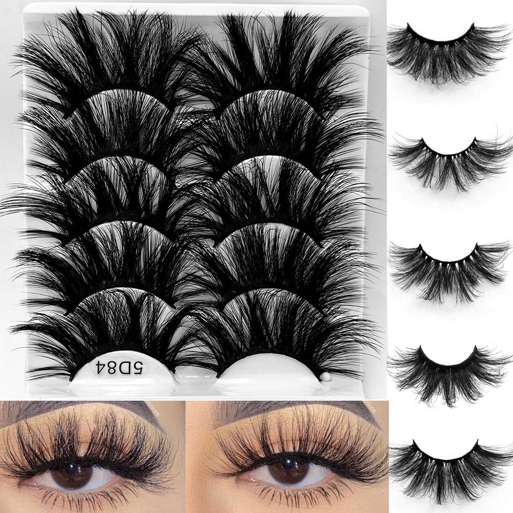 Set 5 Cặp Lông Mi Giả 5D Dày Dặn Nối Dài Lông Chồn