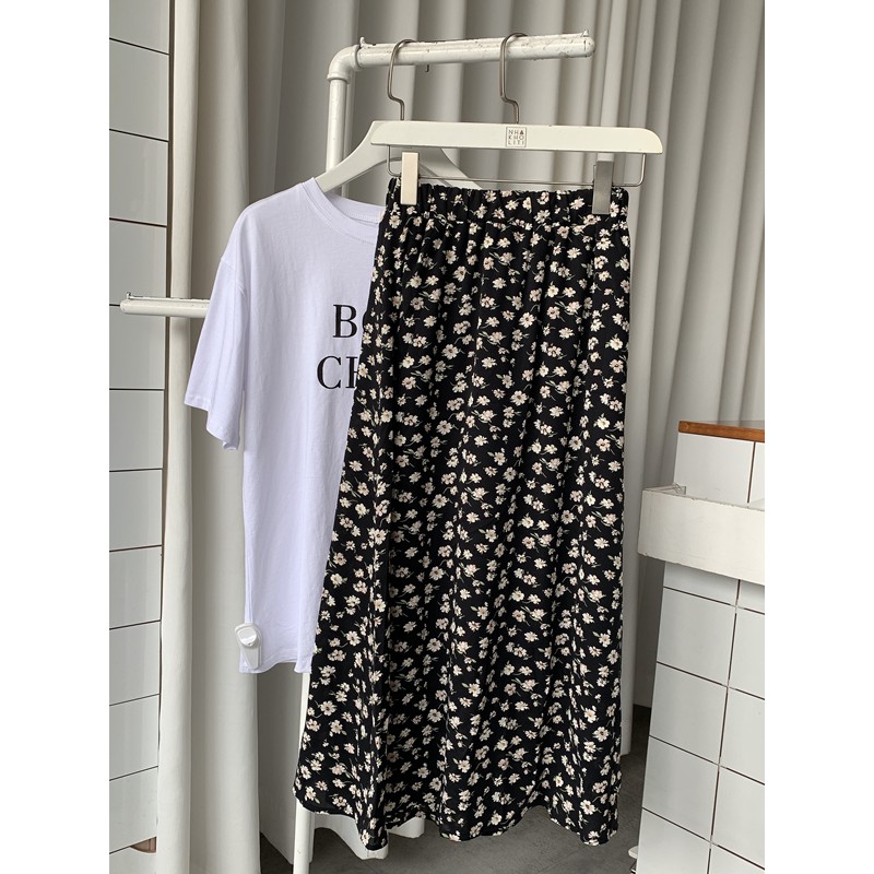 Chân váy maxi hoa cúc lưng thun - V690 | BigBuy360 - bigbuy360.vn
