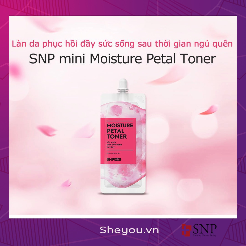 Gói Nước hoa hồng cấp ẩm, SNP Mini Moisture Petal Toner, M81