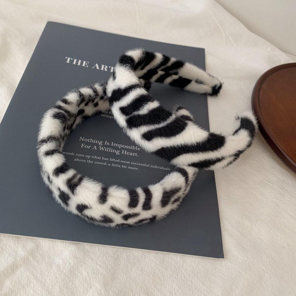 ANEMONE Băng Đô Cài Tóc Bằng Nhung Dày Dặn Viền Xốp Họa Tiết Động Vật Thời Trang Hàn Quốc