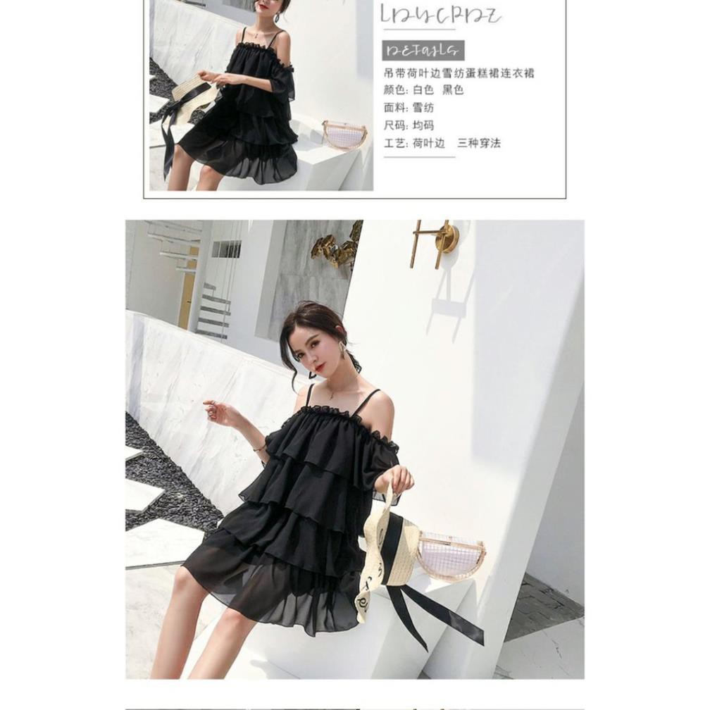 ❤️ GIÁ SỈ - LOẠI TỐT ❤️ Đầm organza dáng tầng MẶC 3 KIỂU TRỄ VAI CÚP NGỰC 2 DÂY, VÁY MAXI LỮNG VOAN 4 TẦNG  ྇