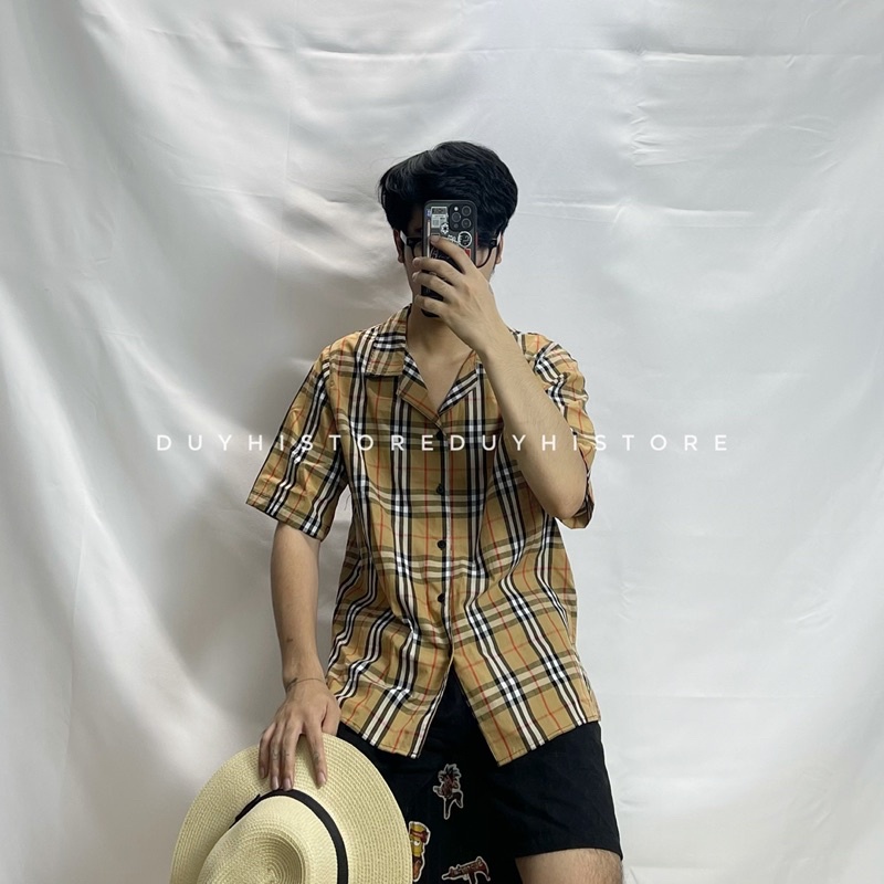 Áo sơ mi cộc tay BBR / Áo sơ mi unisex nam nữ form rộng / Ảnh thật | BigBuy360 - bigbuy360.vn