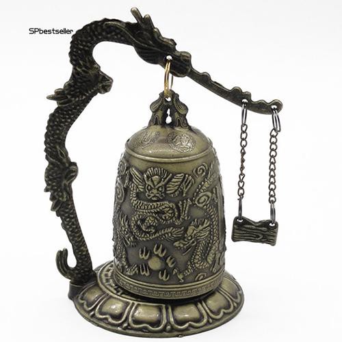 Chuông Phật giáo kim loại chạm khắc họa tiết rồng tinh xảo đẹp mắt