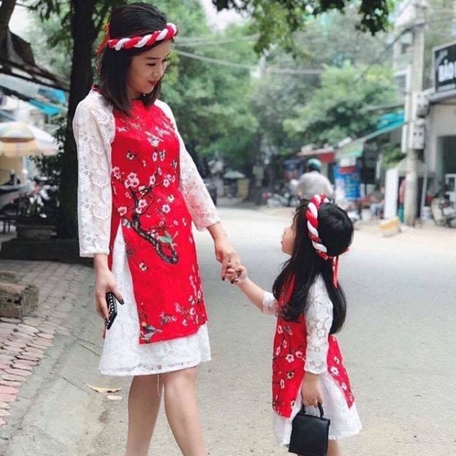 Set áo dài đôi mẹ và bé