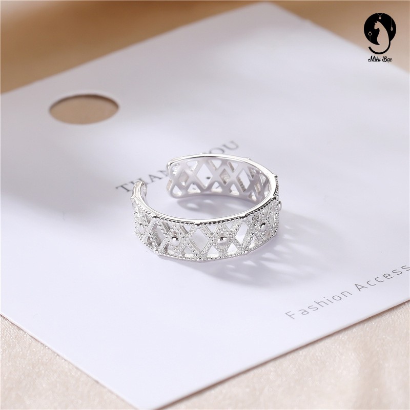 Nhẫn nữ thời trang Fence nhẫn nữ bạc đẹp thiết kế bản hở bạc s925 - miêu bạc