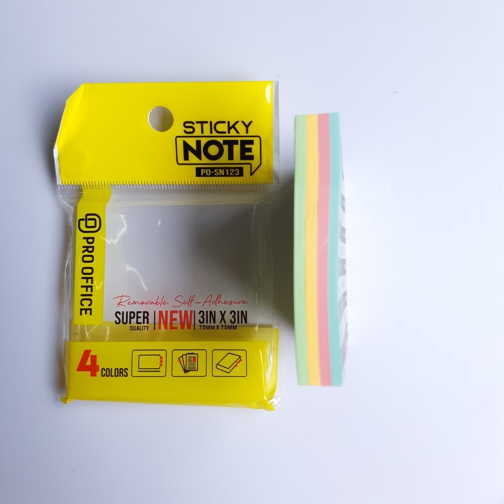 100 tờ Giấy note, giấy nhớ tệp nhiều màu neon PRO-OFFICE SN133