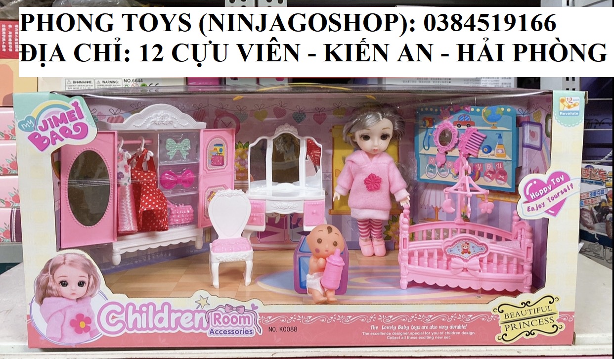 [Siêu Sale]  Bộ 3 Set Búp Bê Hàn Quốc Princess dễ thương nhà bếp - phòng ngủ - nhà tắm cực đẹp