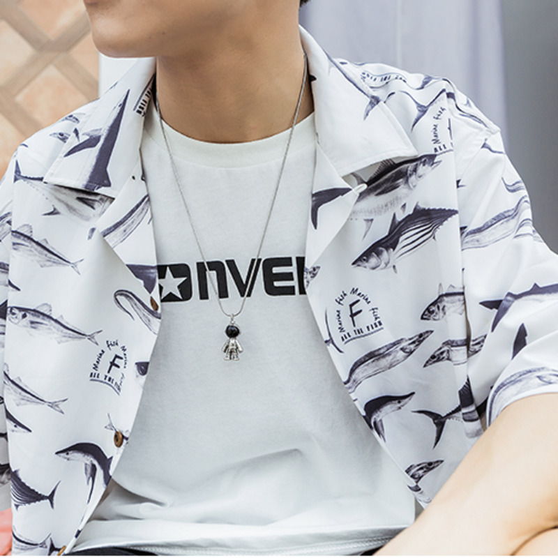 Vòng Cổ Gắn Mặt Hình Phi Hành Gia Độc Đáo Phong Cách Hip-Hop Hàn Quốc