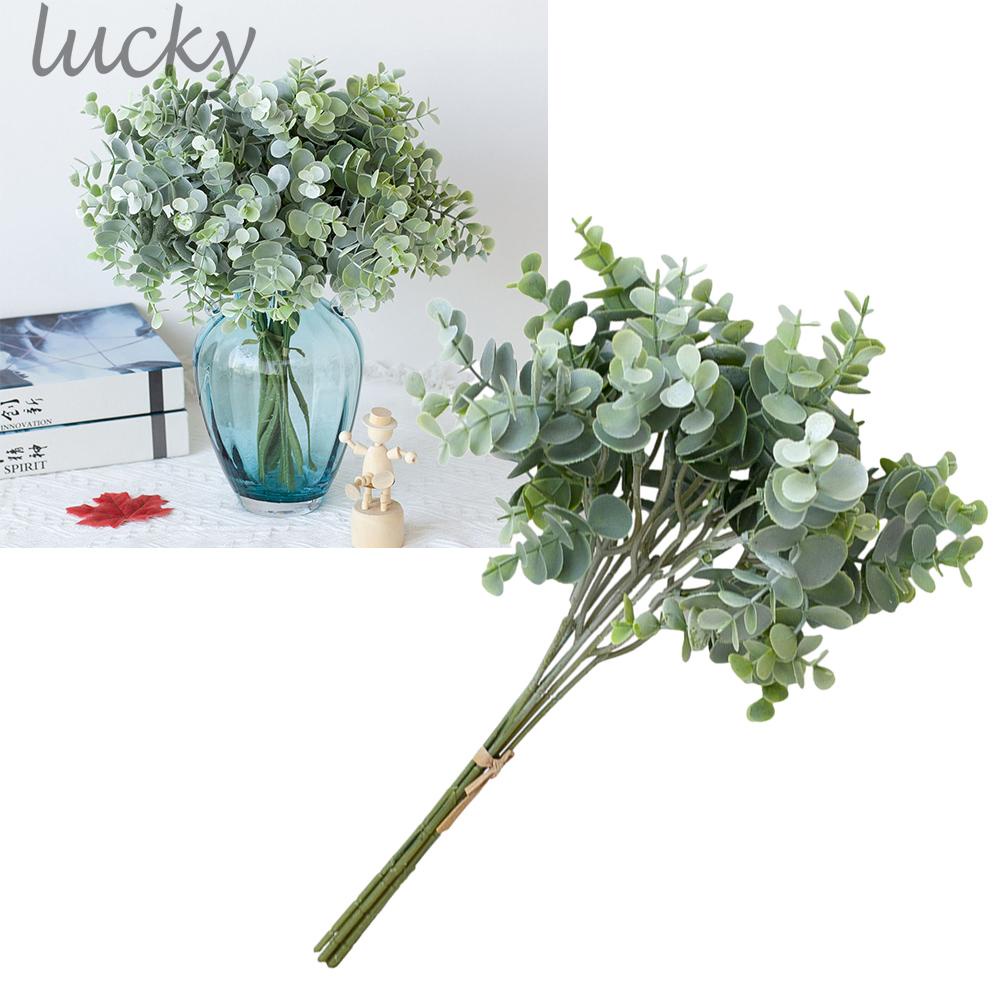 LUCKY~Artificial Eucalyptus Leaves Branches Stems Faux Greenery Plant for Bouquet Vase#Ready Stock