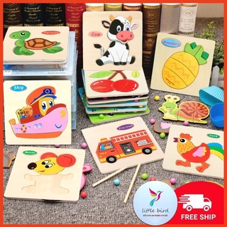 Ghép hình gỗ 3D Montessori cho bé - Tranh ghép hình gỗ puzzle