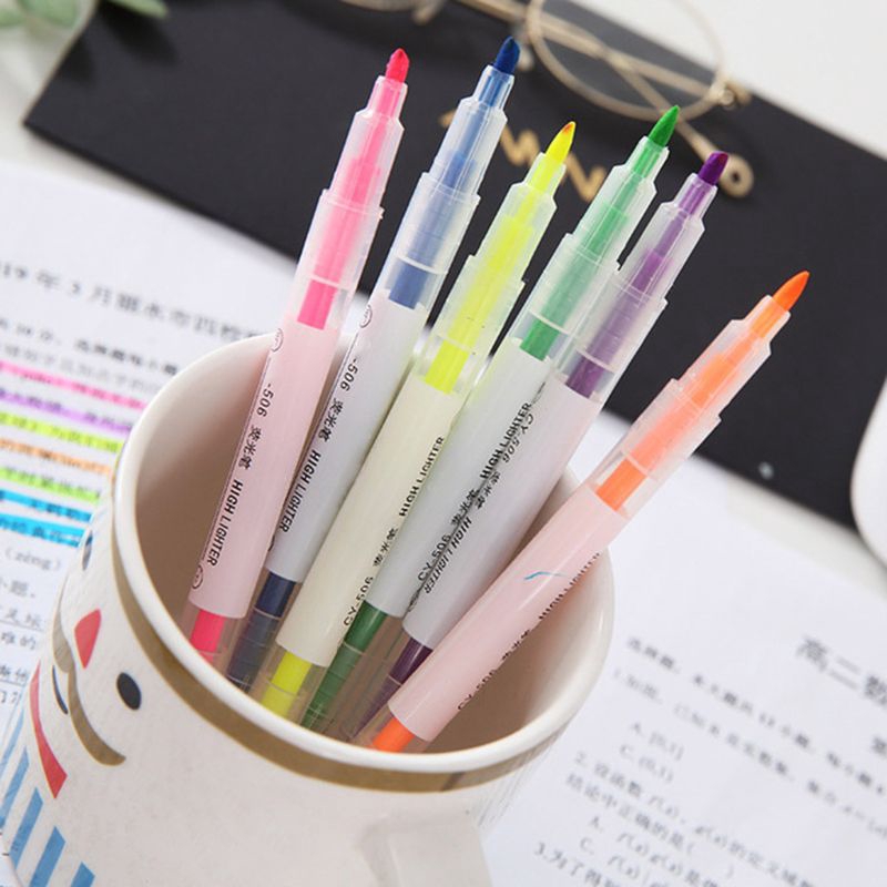 Set 6 Bút Dạ Quang Nhiều Màu Sắc Xinh Xắn