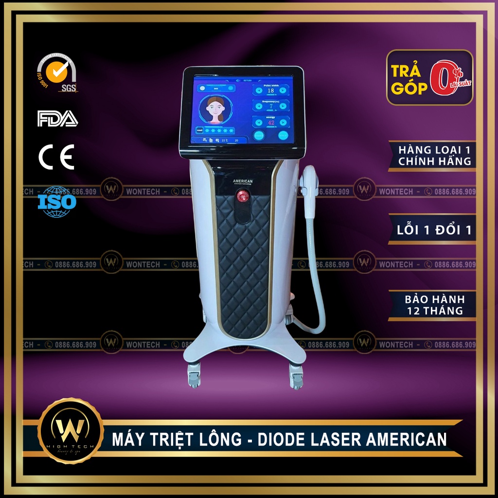 [WONTECH - NOW SHIP] Máy Triệt Lông Diode Laser American.