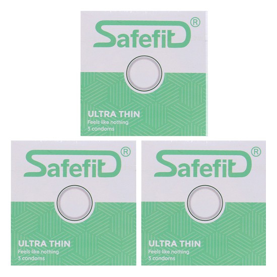 Combo 3 hộp Bao cao su SafeFit Ultra Thin (hộp 3)
