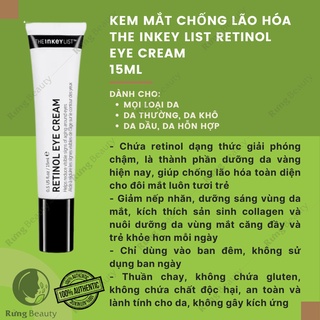 Kem mắt chống lão hóa the inkey list retinol eye cream 15ml