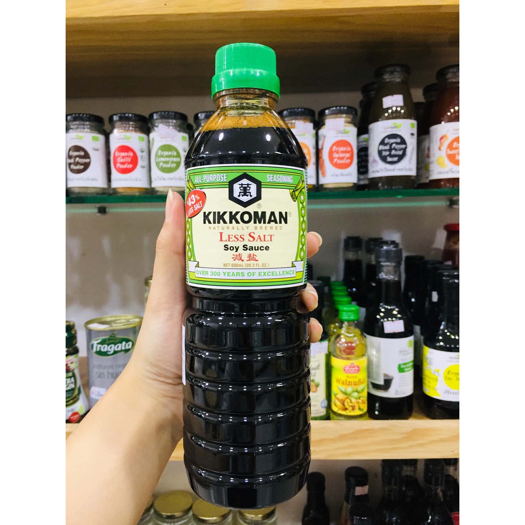 Nước tương ít muối 43% Kikkoman 600ml