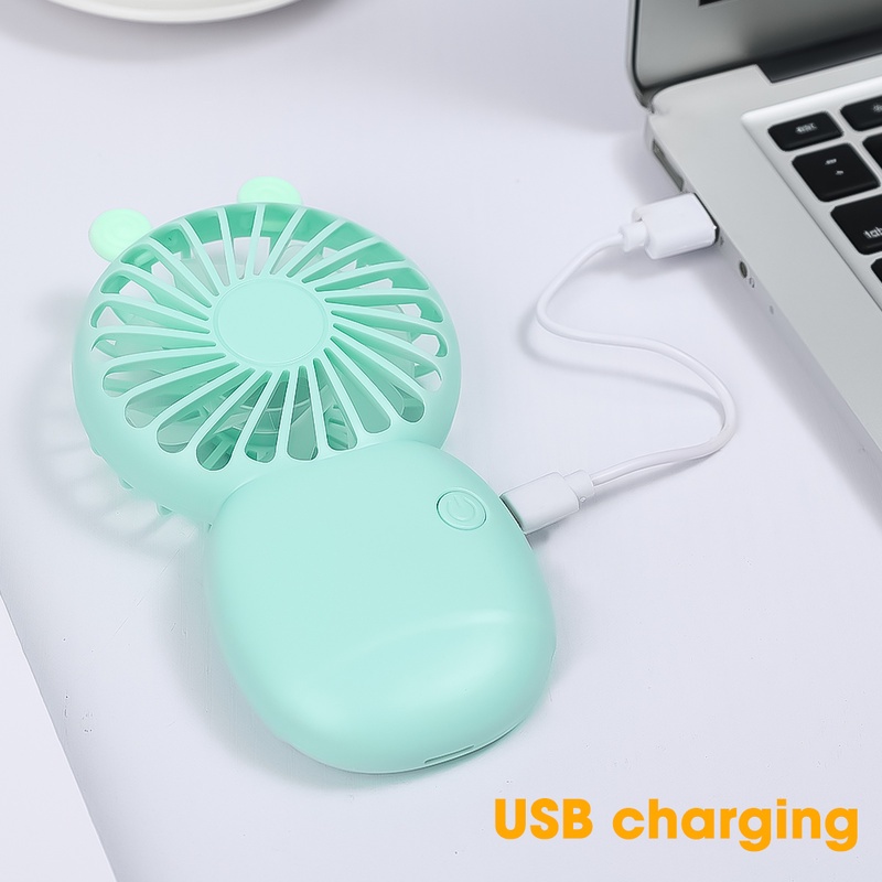 Quạt Cầm Tay Mini Có Cổng Sạc USB Và Giá Đỡ Điện Thoại 3 Kiểu Khác Nhau Mang Đi Du Lịch/Ngoài Trời