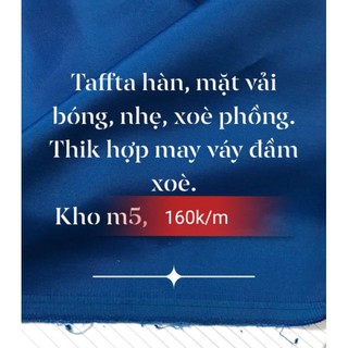 Vải bc Tafta Hàn đẹp đủ màu