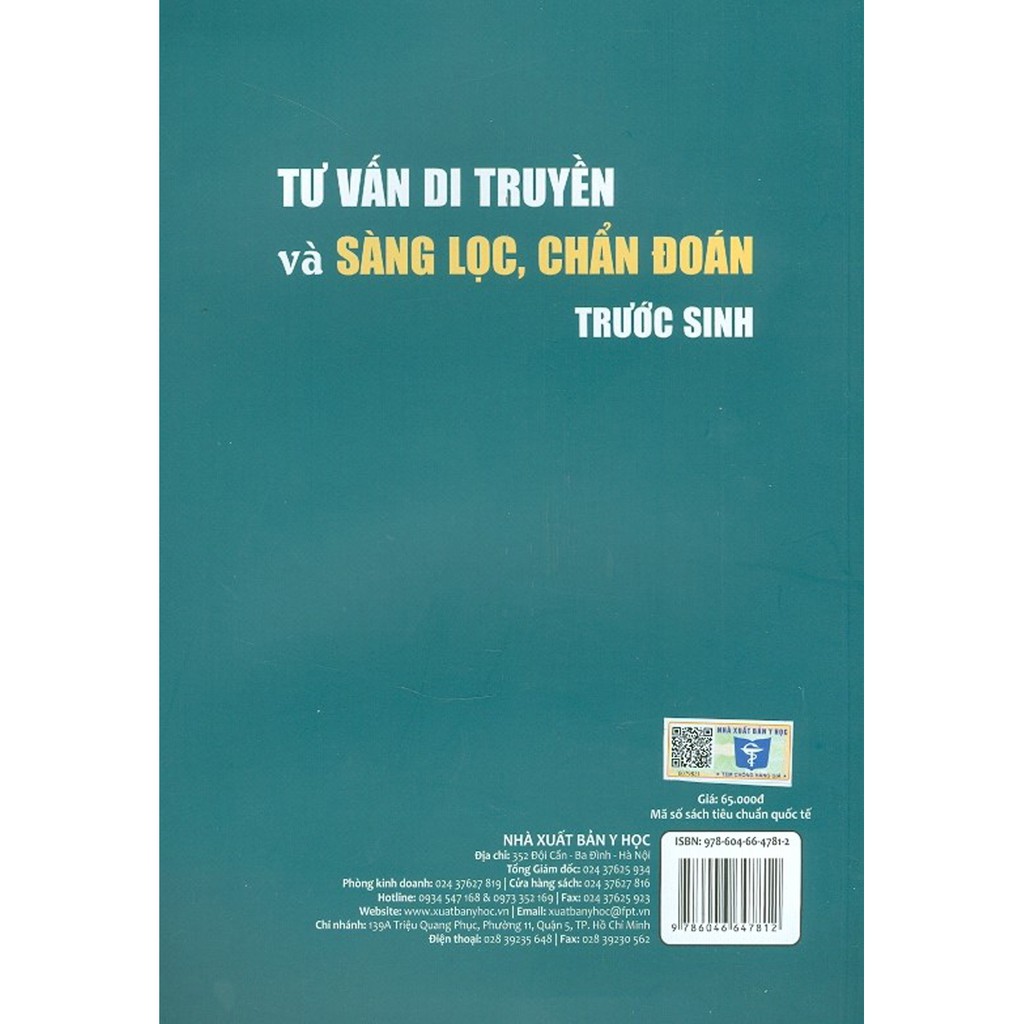 Sách - Tư Vấn Di Truyền Và Sàng Lọc, Chẩn Đoán Trước Sinh