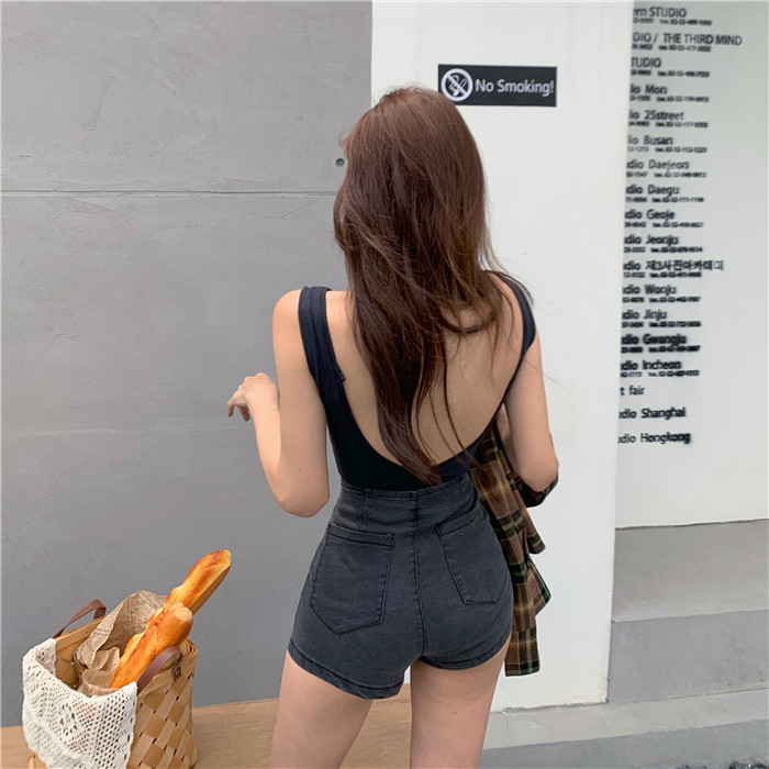 Quần Short Denim Lưng Cao Ôm Dáng Gợi Cảm Dễ Phối Đồ Phong Cách Hàn Quốc | BigBuy360 - bigbuy360.vn
