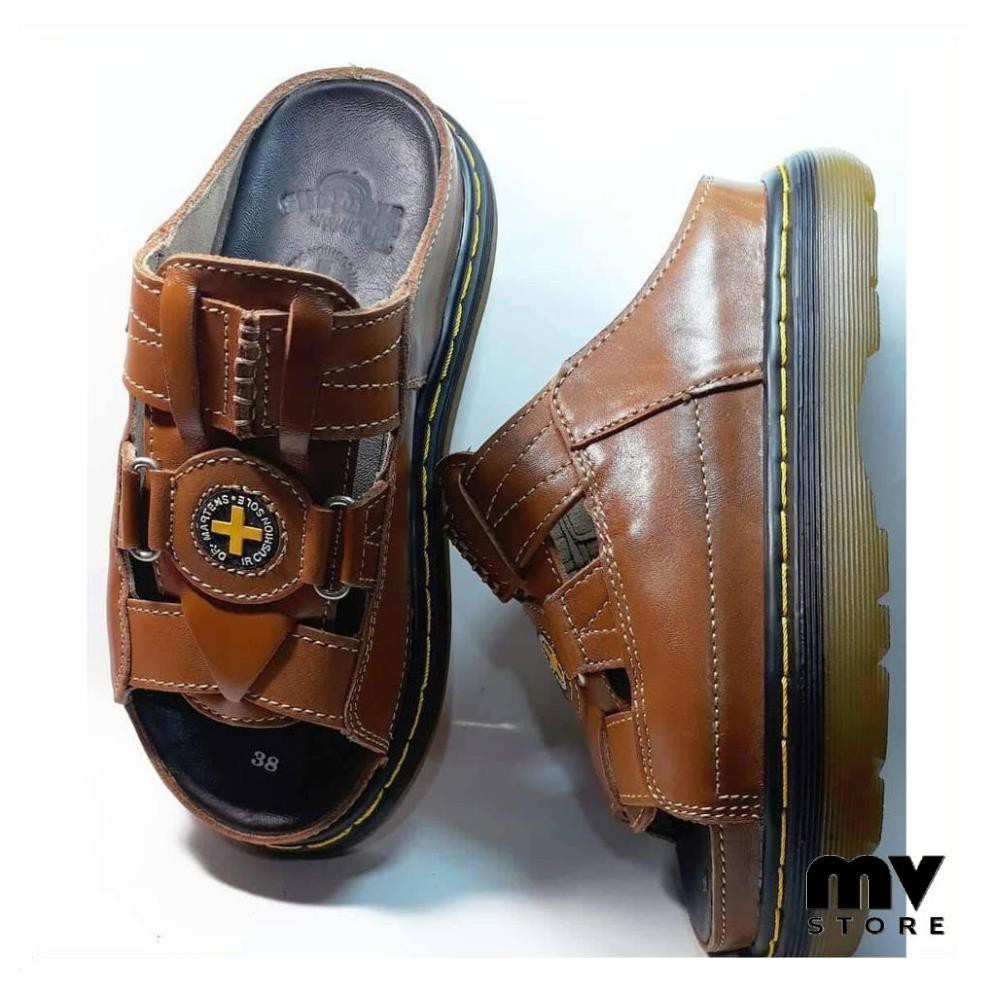 DÉP NAM 🔥 FREESHIP 🔥 Dép Nam quai ngang Doctor Dr.Martens da bò cao cấp hàng VNSX - Mã D1