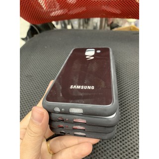 Ốp lưng samsung A6 viền dẻo lưng kính