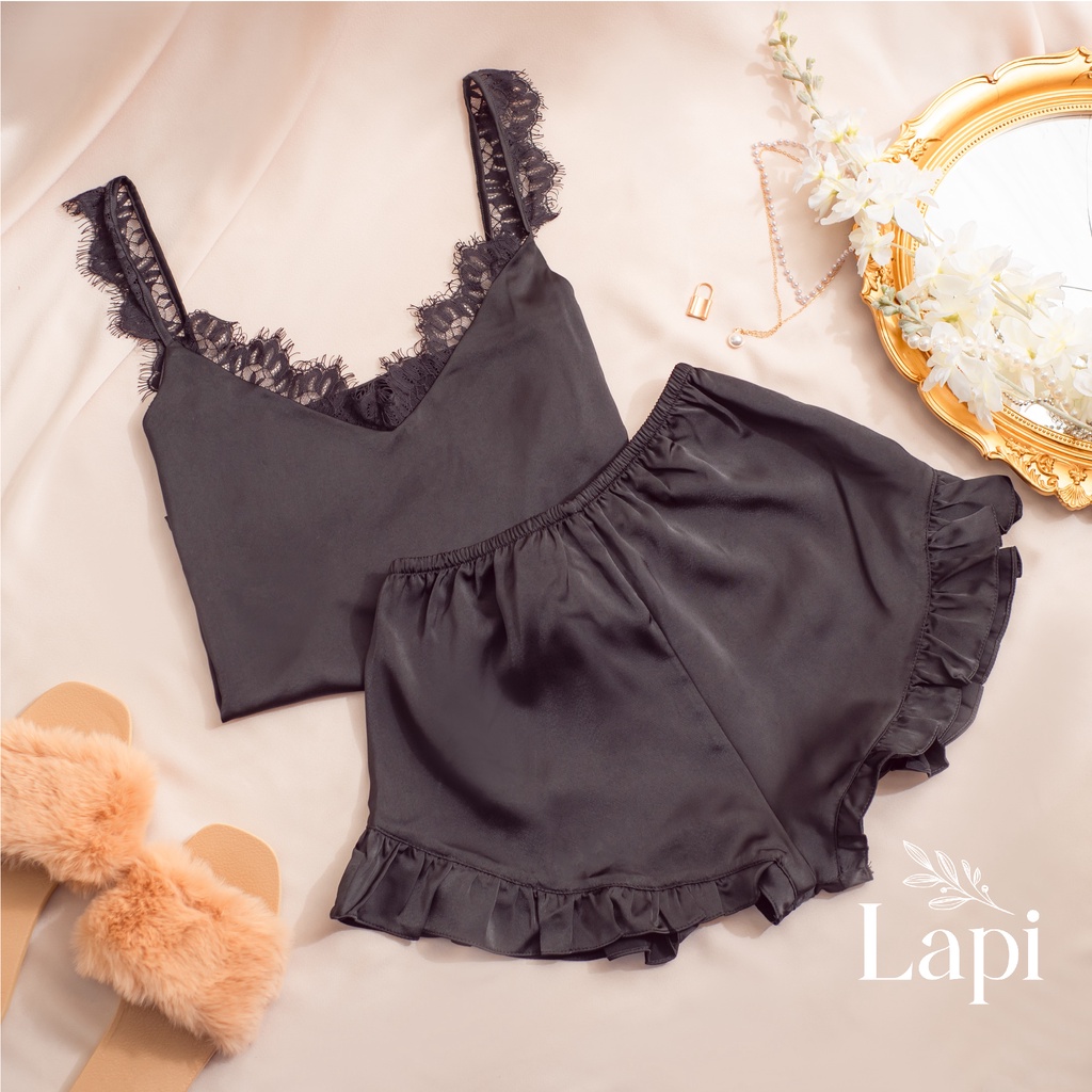 Bộ Đồ Ngủ Nữ Lụa Trắng Trơn Mềm Mịn Lapi BDN05