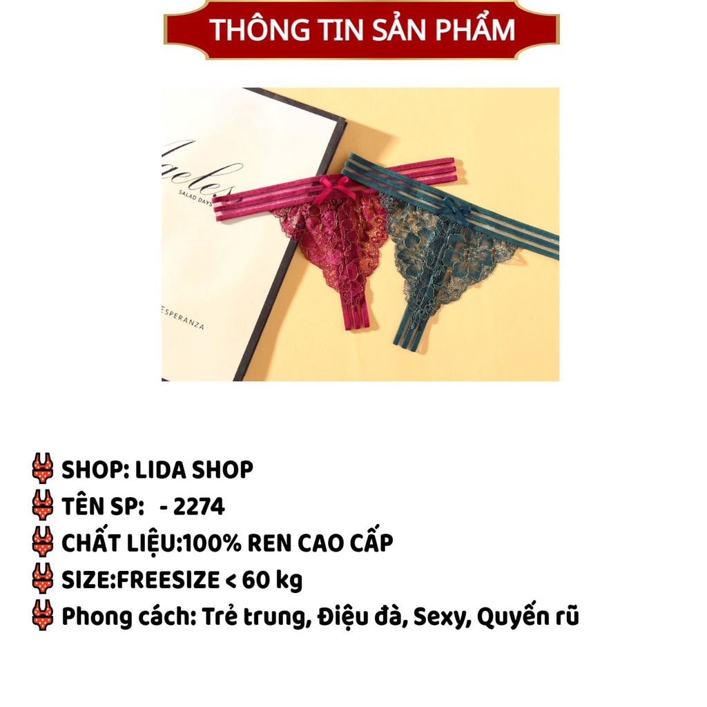Quần Lót Nữ lọt khe Sexy thiết kế viền chun gợi cao cấp cảm quyến rũ MÃ 2274