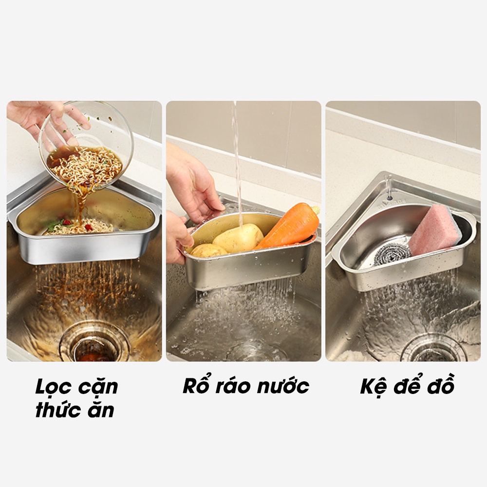 Rổ lọc rác bồn rửa chén ngăn tắc bồn rửa,không ghê tay | Khay lọc rác bồn rửa chất liệu INOX 304 siêu bền