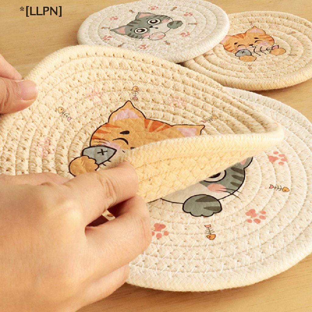 Tấm Lót Bàn Ăn Cách Nhiệt Hình Mèo Dễ Thương Trang Trí Nhà Cửa