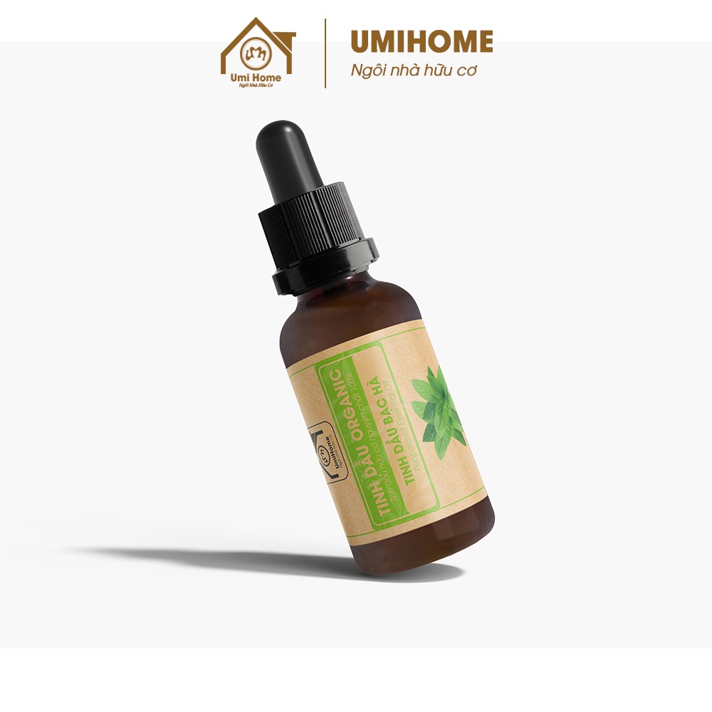 Tinh dầu thơm phòng Bạc Hà hữu cơ UMIHOME nguyên chất 10ml