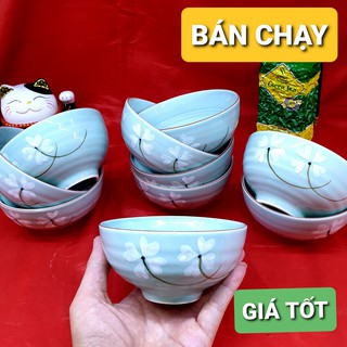 Bộ 10 bát cơm men xanh cỏ bốn lá | Chuẩn Bát Tràng, an toàn cho sức khỏe