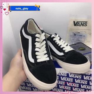 Giày thể thao van đen🔥𝐒𝐢ê𝐮 𝐑ẻ🔥 kẻ trắng nhung ni cao cấp