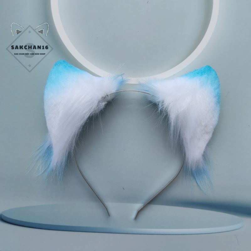 [Nhiều màu] Cài tóc hoá trang hình tai mèo và cáo màu ombre có đính đá | BigBuy360 - bigbuy360.vn