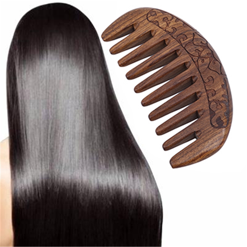 Sandalwood Comb Super Wide Tooth Straight and Curly Hair Massage Wooden Brush