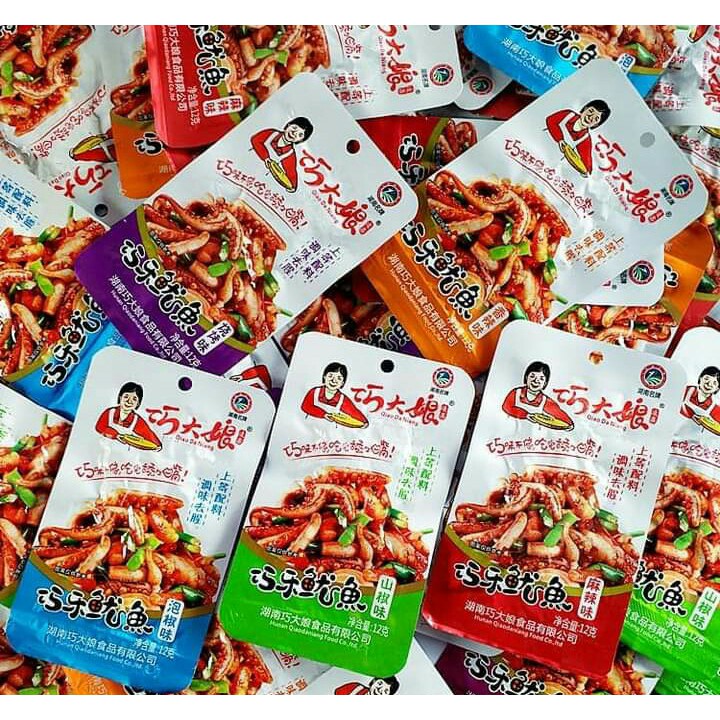 Râu mực xào cay Tứ Xuyên mực sốt cay ăn vặt 12g | BigBuy360 - bigbuy360.vn