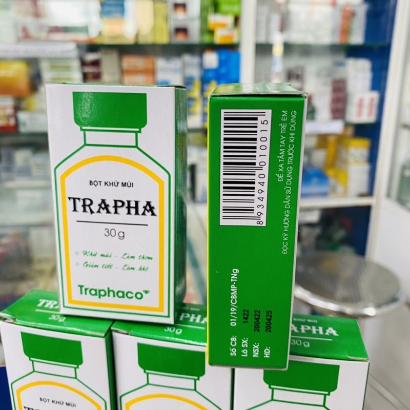 ✅  Bột Khử Mùi TRAPHA Lọ 30g Khử Mùi Hôi Chân, Khử Mùi Hôi Nách Traphaco