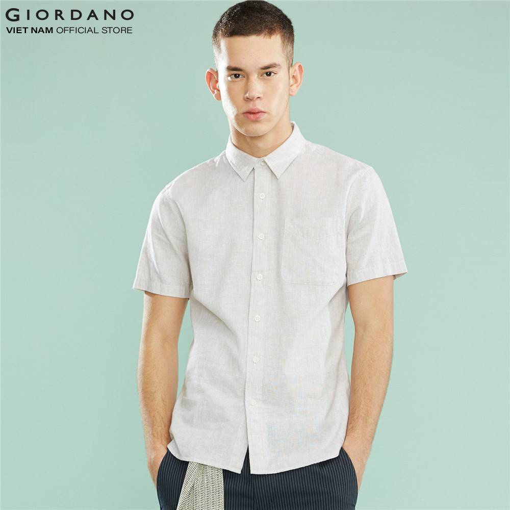 Áo Sơ Mi Linen Oxford Ngắn Tay Giordano 01049202