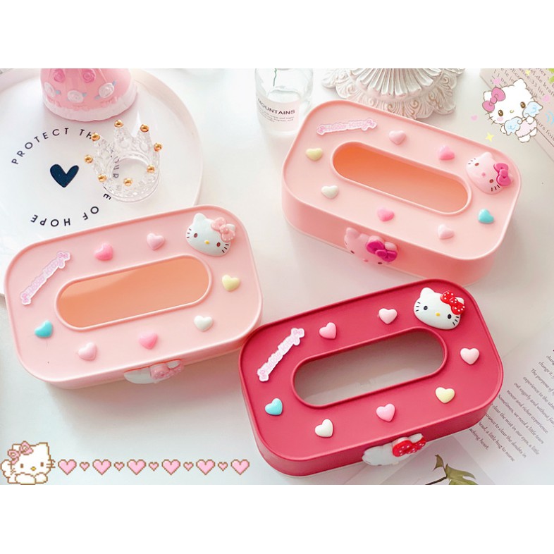 Hộp đựng khăn giấy hình Hello Kitty xinh xắn tiện dụng