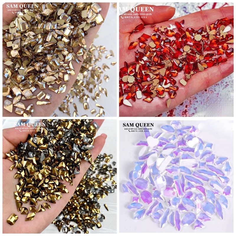 Đá khối chân bằng sét 100viên mix đủ kiểu dáng.